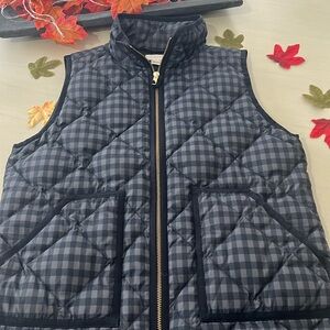 Jcrew black and grey checked vest GUC